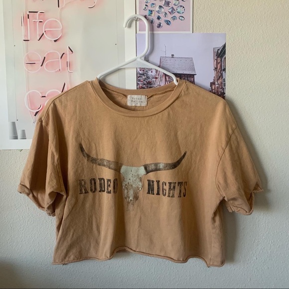 Rodeo Nights Longhorn Crop Graphic Tee - Picture 4 of 5